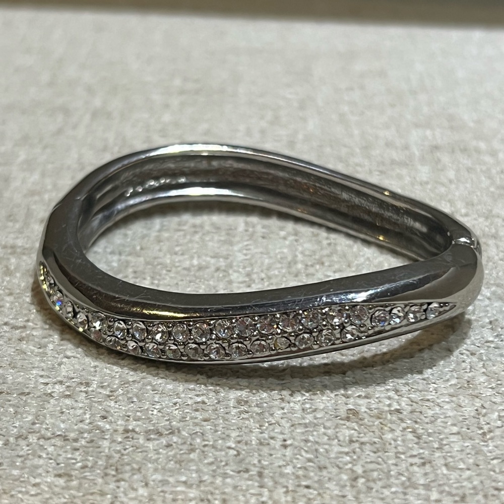 Silver Rhinestone Cuff Bracelet